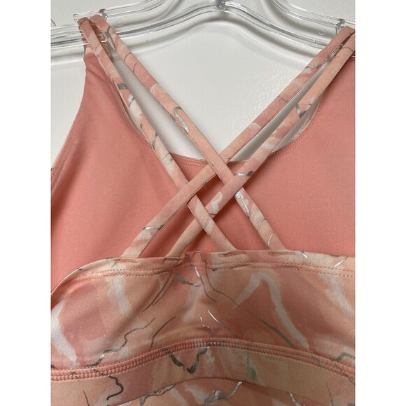 MTA Sport Bra Size L Peach Tie Dye Girls Youth No Padded Cross Back Strap - Picture 8 of 10